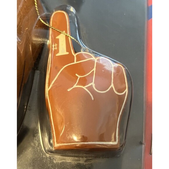 Texas Longhorns Christmas Tree Ornament Set Cap & Foam Finger Retired Design NWT - Picture 8 of 10